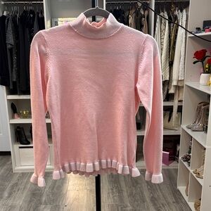 Pink Ruffle Hem Sweater